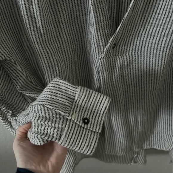 Free People Such Good Things Striped Popover Blouse - Picture 8 of 9
